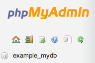 cPanel phpMyAdmin screen.