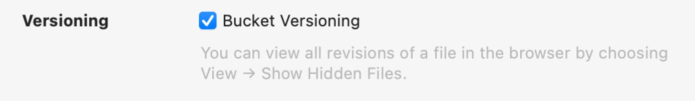 Enable Versioning within Cyberduck